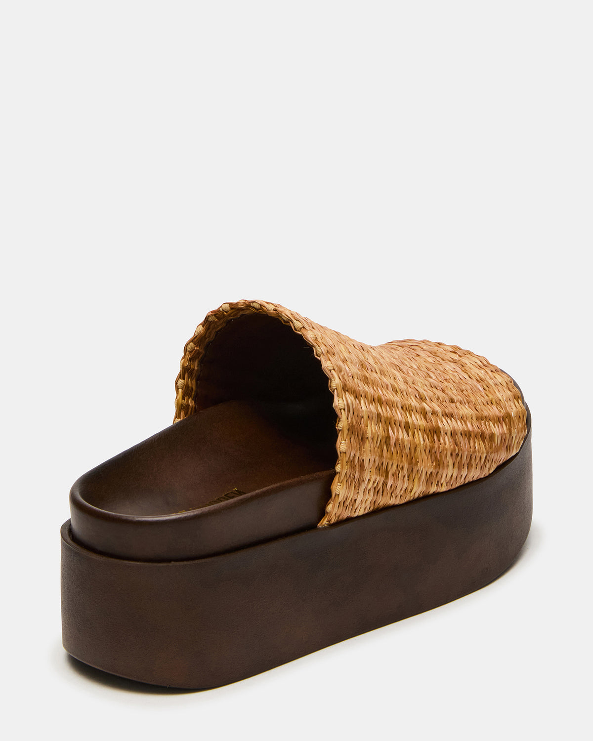 ARWEN Natural Raffia Platform Footbed Slide Chunky Women's Sandal | Steve Madden Quality