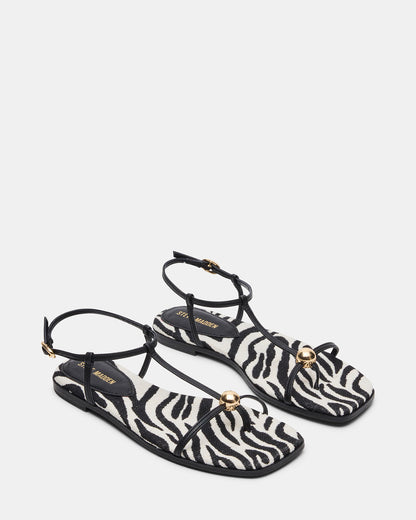 RITZY Zebra Square-Toe Strappy Women's Sandal | Steve Madden Exclusive