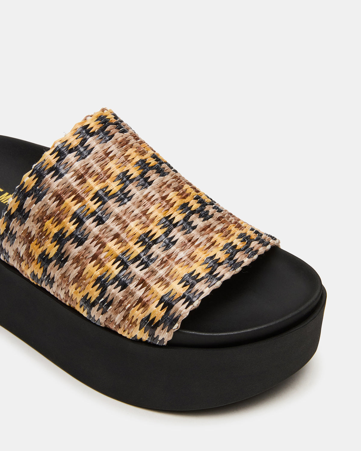 ARWEN Multi Raffia Platform Footbed Slide Chunky Women's Sandal | Steve Madden Customer Favorite