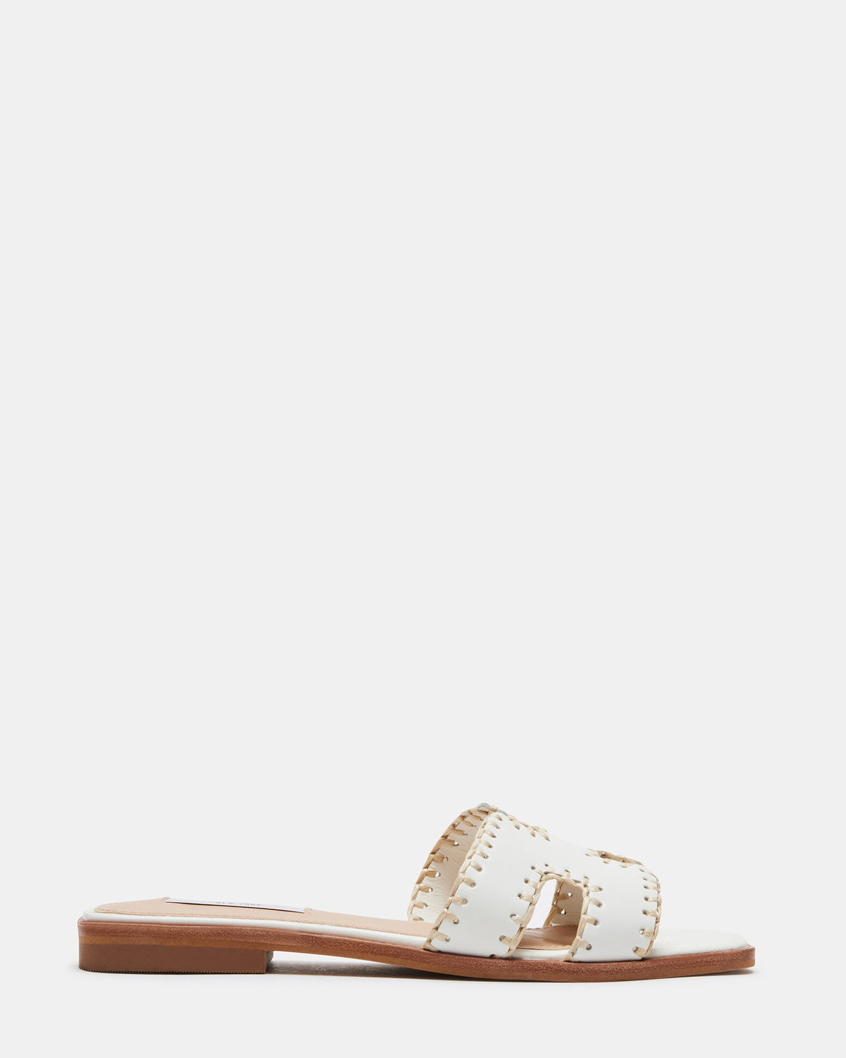 HADYN Woven White Leather Sandal | Women's Designer Sandals | Steve Madden Recommended