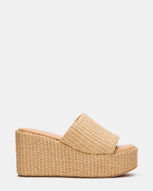 JETTY Raffia Platform Wedge Women's Sandal | Steve Madden Best Price