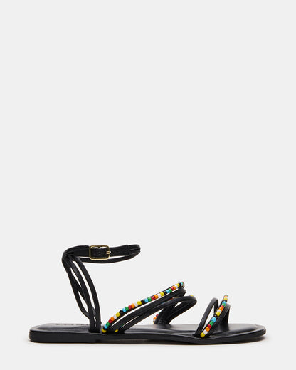 VIMA Black Multi Strappy Multi-Colored Women's Sandal | Steve Madden New