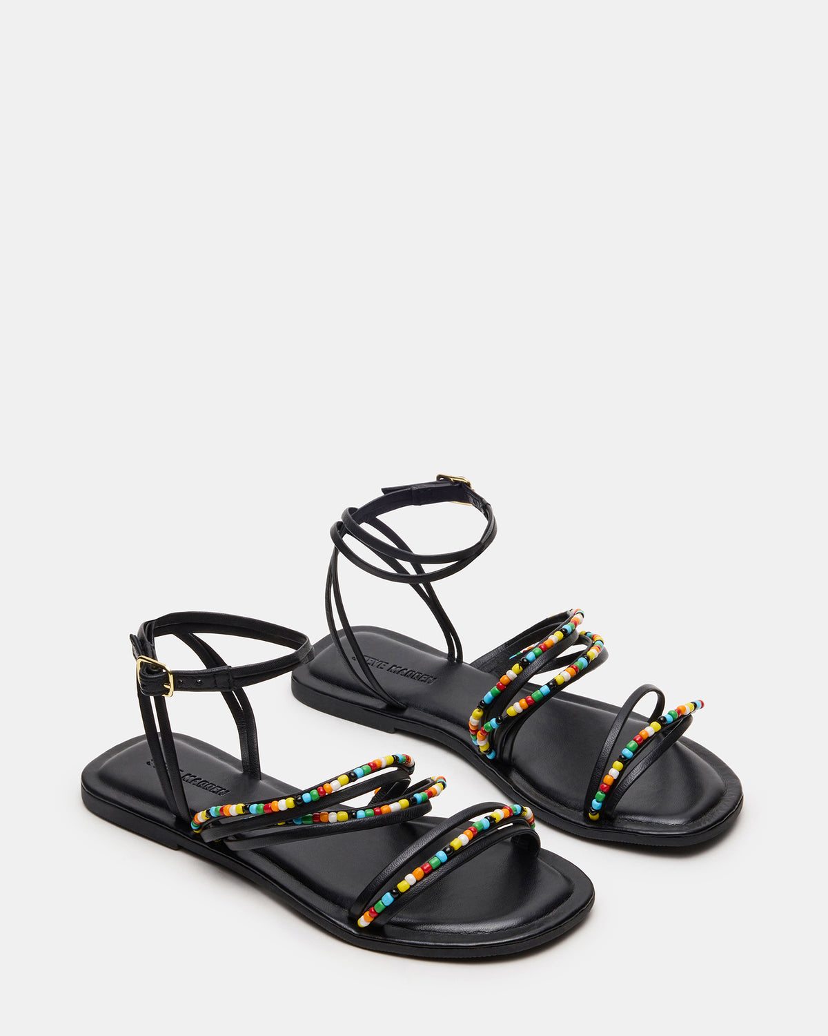 VIMA Black Multi Strappy Multi-Colored Women's Sandal | Steve Madden New
