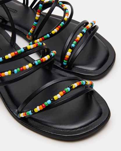 VIMA Black Multi Strappy Multi-Colored Women's Sandal | Steve Madden New
