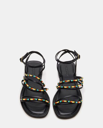 VIMA Black Multi Strappy Multi-Colored Women's Sandal | Steve Madden New