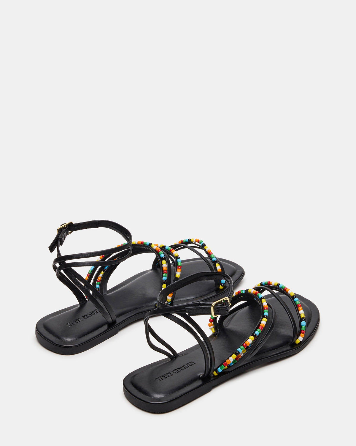 VIMA Black Multi Strappy Multi-Colored Women's Sandal | Steve Madden New