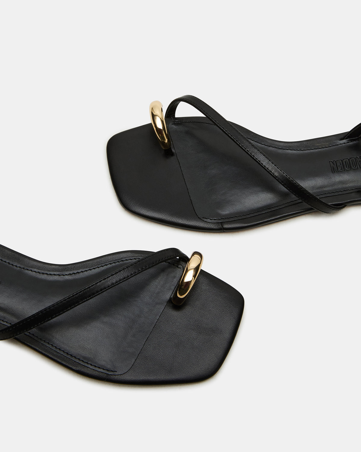 ODYSSEY Black Leather Strappy Square-Toe Women Sandal | Steve Madden Hot Sale