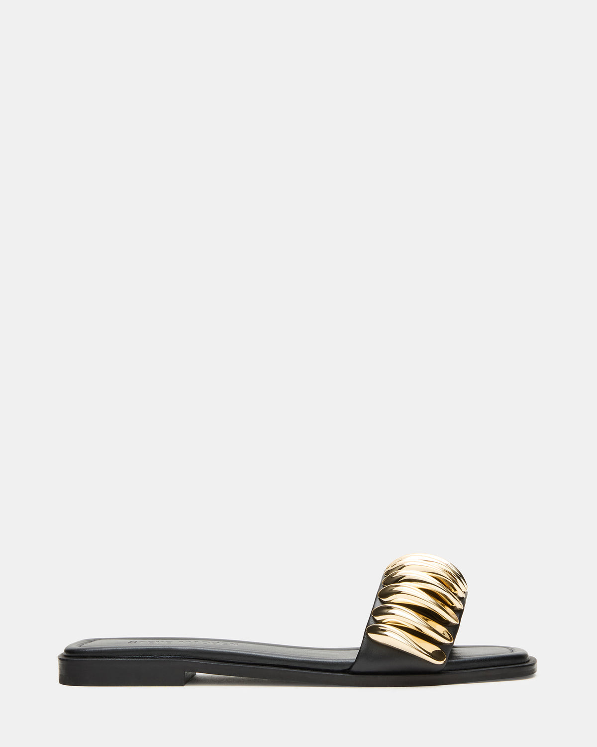 TETRIS Black Square-Toe Slide Women's Sandal | Steve Madden Signature