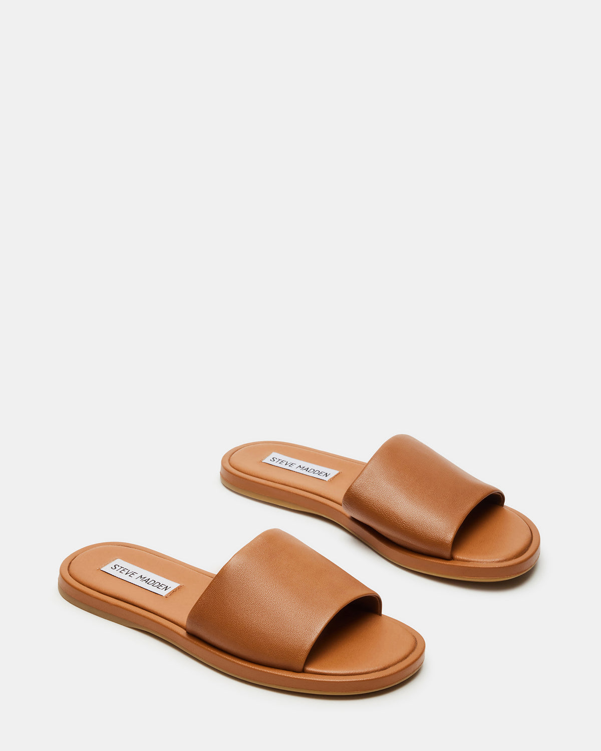 KAYA Brown Leather Slide Sandal | Women's Sandals | Steve Madden Customer Favorite