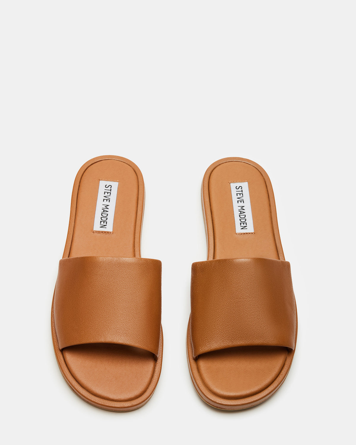 KAYA Brown Leather Slide Sandal | Women's Sandals | Steve Madden Customer Favorite