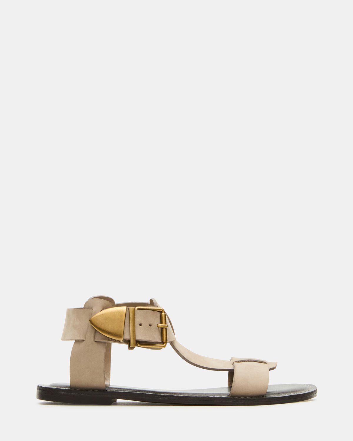BRAZINN Taupe Nubuck Strappy Flat Sandal Women's Sandal | Steve Madden Deals