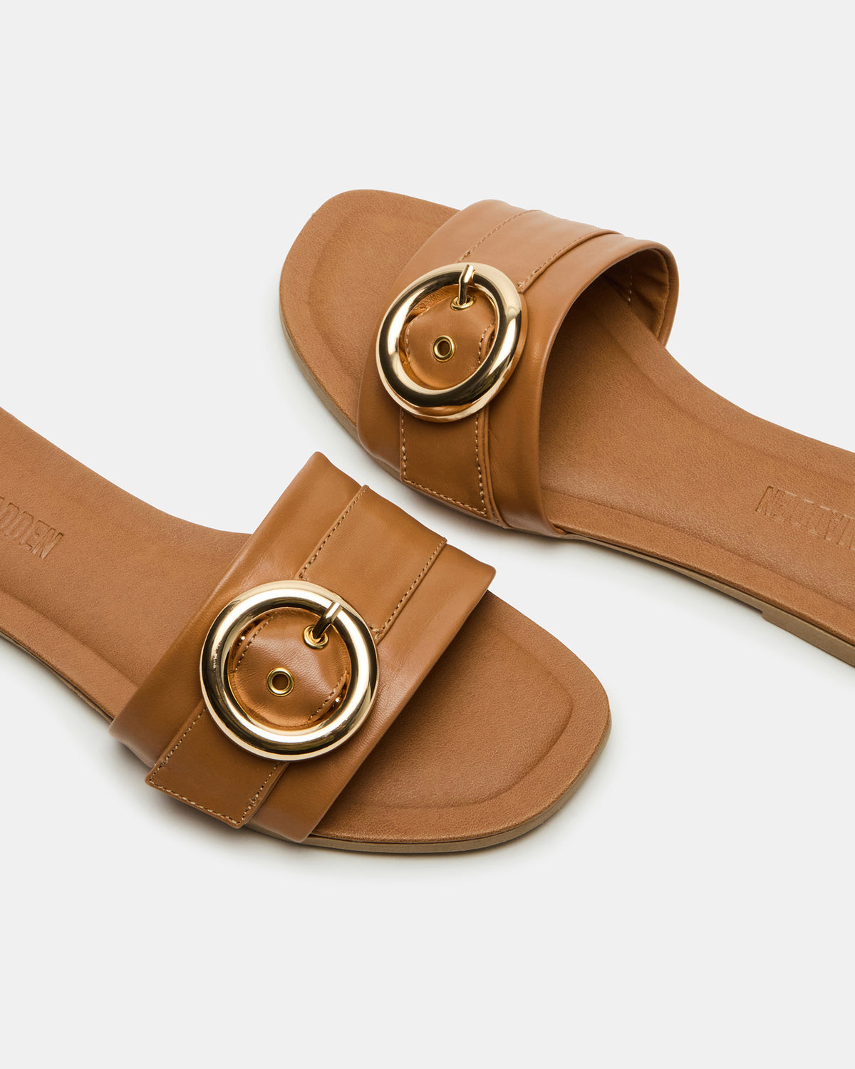 REEF Tan Leather Square-Toe Slide Women's Sandal | Steve Madden Recommended