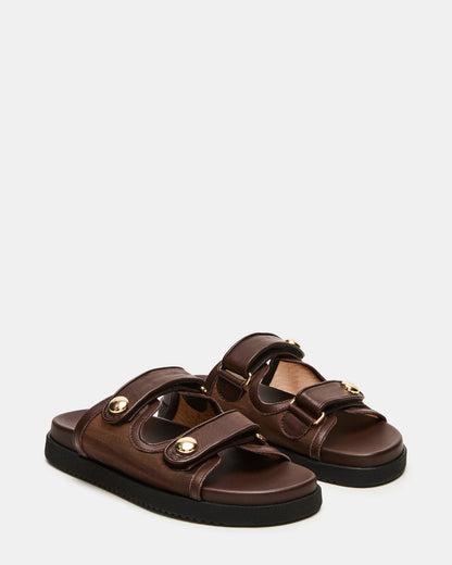 ATHENS Brown Mesh Slide Footbed Flatform Women's Sandal | Steve Madden Hot Sale