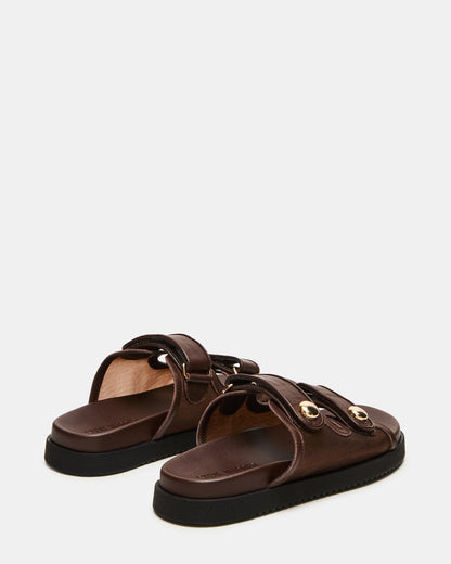 ATHENS Brown Mesh Slide Footbed Flatform Women's Sandal | Steve Madden Hot Sale