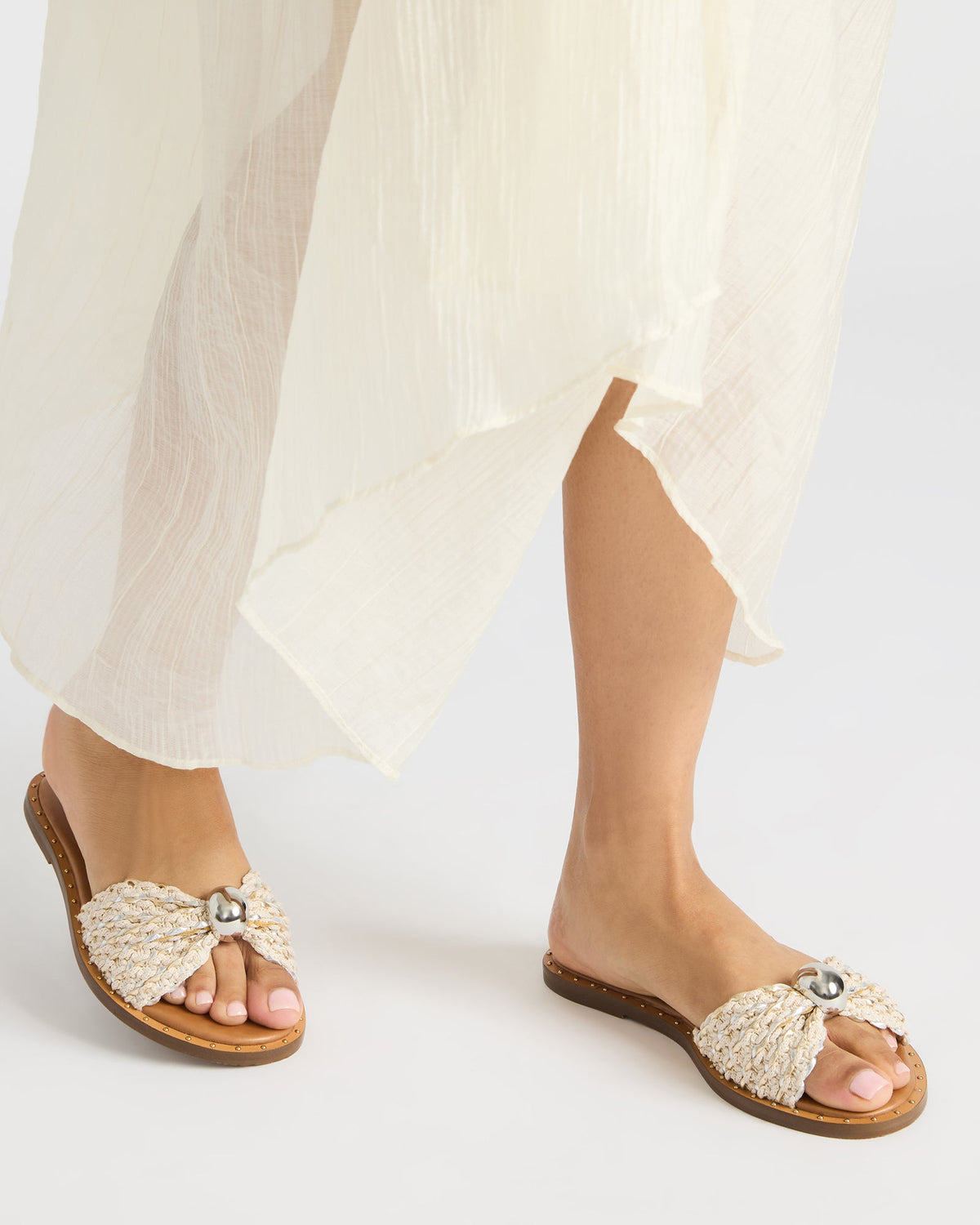 DIPSY Metallic Multi Slide Rounded Toe Women's Sandal | Steve Madden Exclusive