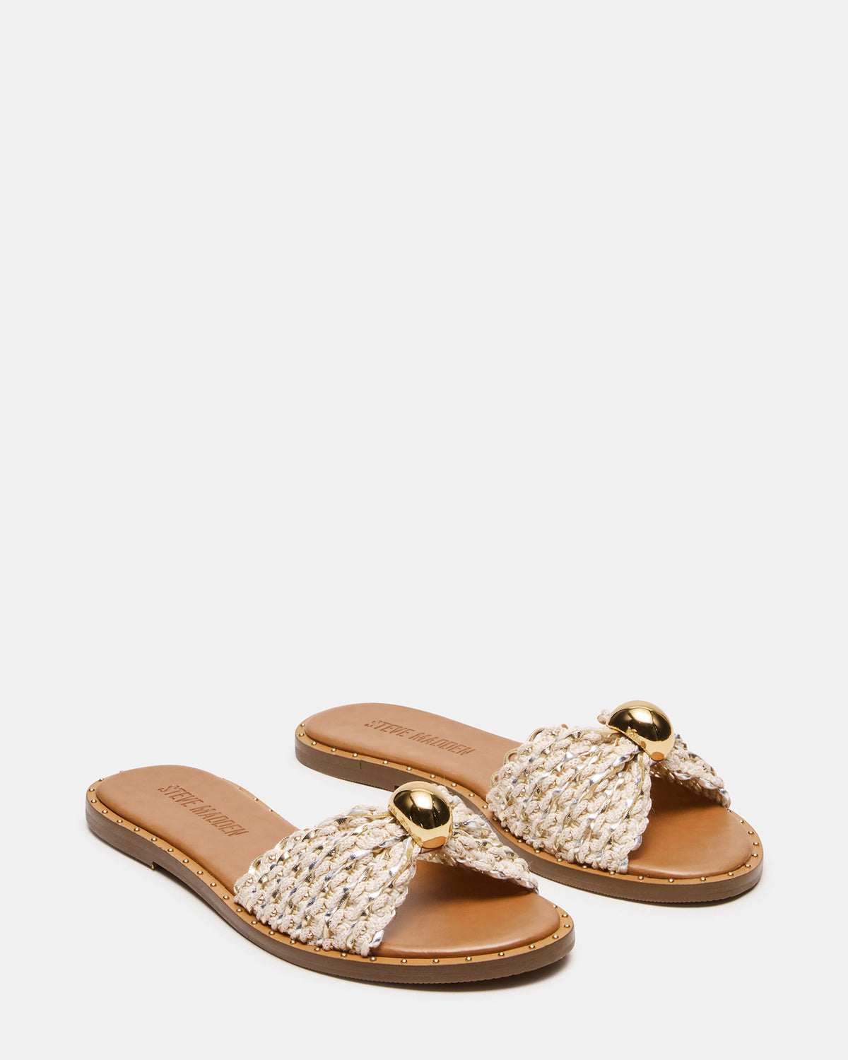DIPSY Metallic Multi Slide Rounded Toe Women's Sandal | Steve Madden Exclusive