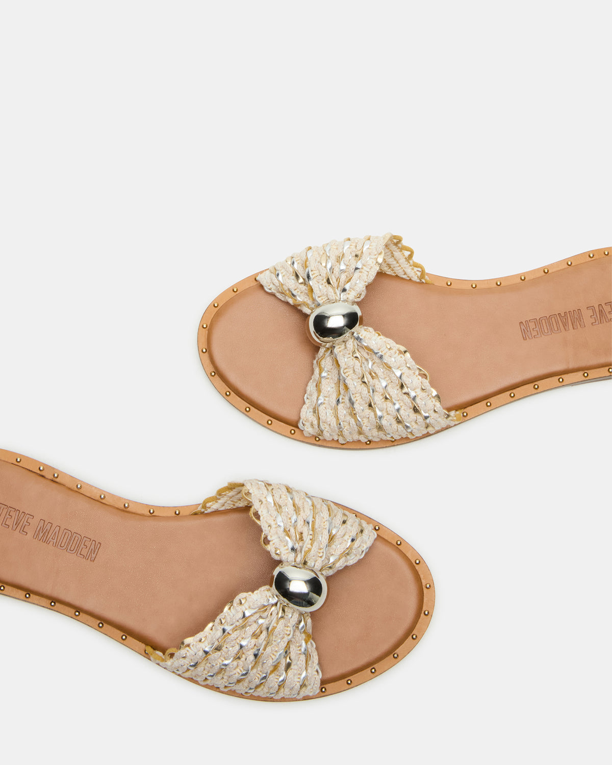 DIPSY Metallic Multi Slide Rounded Toe Women's Sandal | Steve Madden Exclusive