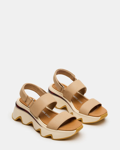 LOCHAN Natural Platform Flatform Strappy Women's Sandal | Steve Madden Deals