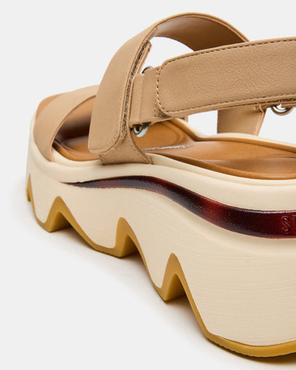 LOCHAN Natural Platform Flatform Strappy Women's Sandal | Steve Madden Deals