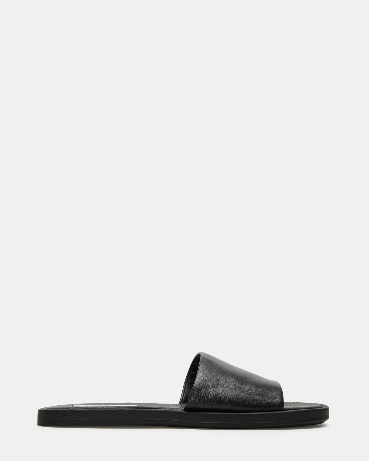 KAYA Black Leather Slide Sandal | Women's Sandals | Steve Madden Deals