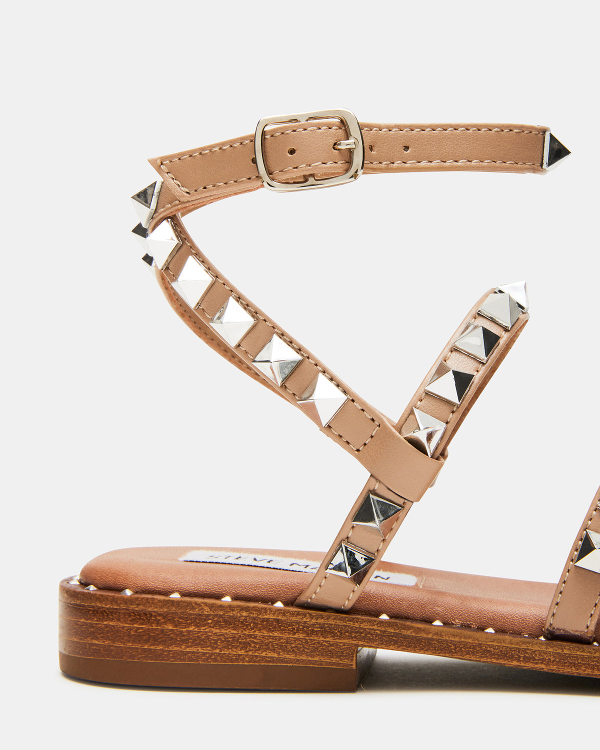 TRAVEL Tan Women's Studded Strappy Sandal | Steve Madden Special Offer