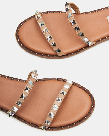 TRAVEL Tan Women's Studded Strappy Sandal | Steve Madden Special Offer