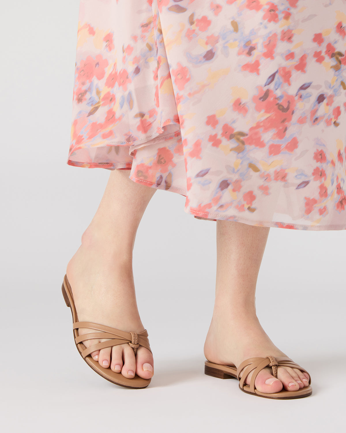 CALISSI Natural Leather Strappy Women's Slide Sandal | Steve Madden Special Offer