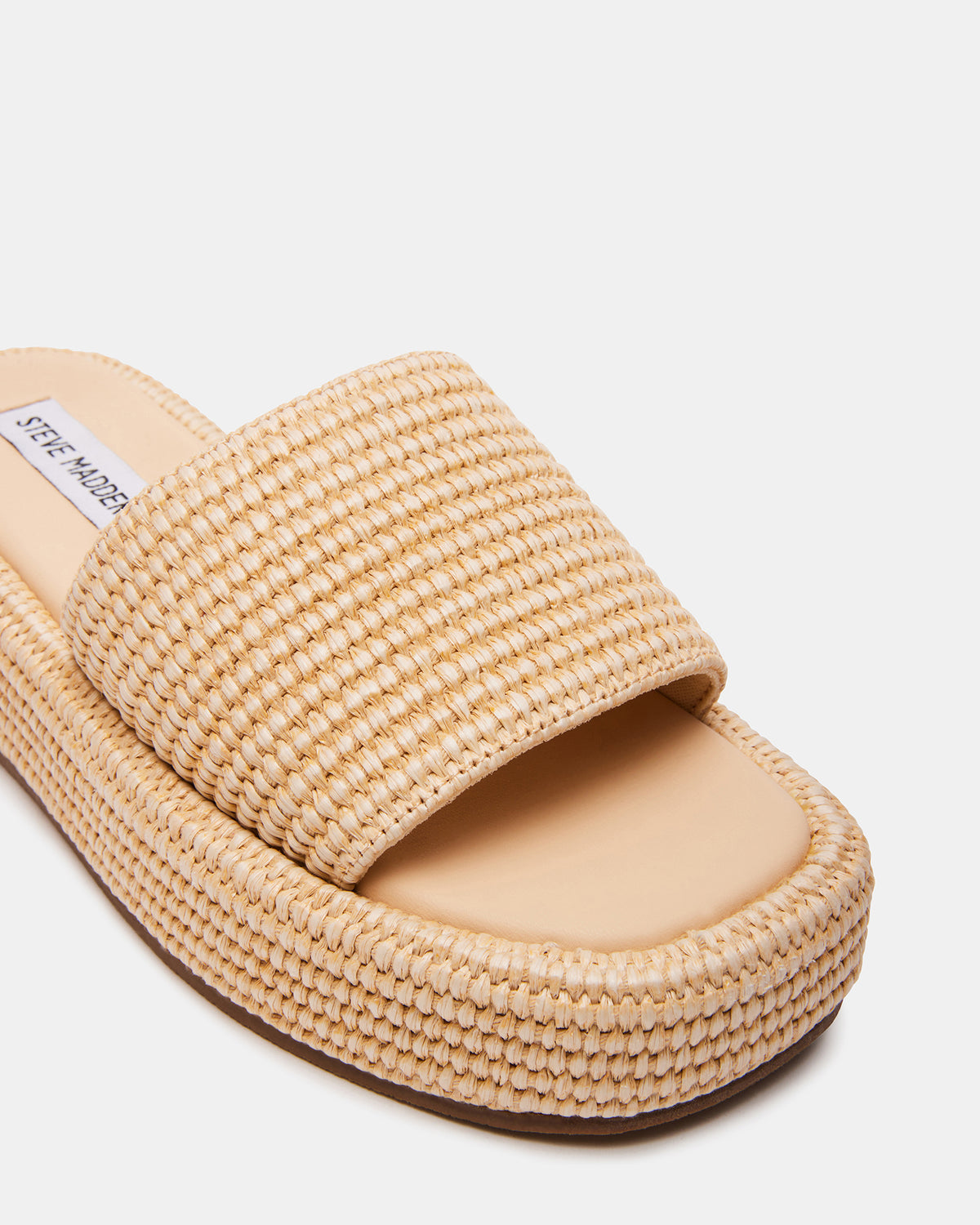 BEACHY Natural Platform Slide Women's Sandal | Steve Madden Sale