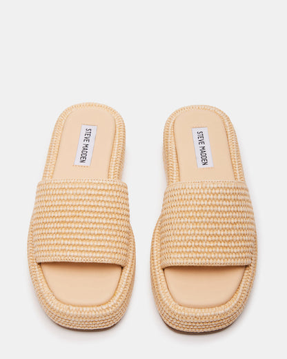 BEACHY Natural Platform Slide Women's Sandal | Steve Madden Sale