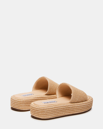 BEACHY Natural Platform Slide Women's Sandal | Steve Madden Sale
