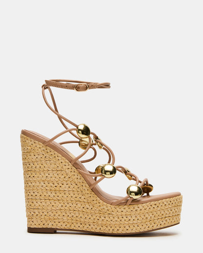 OAKLIE Natural Platform Strappy Wedge Women's Sandal | Steve Madden Deals