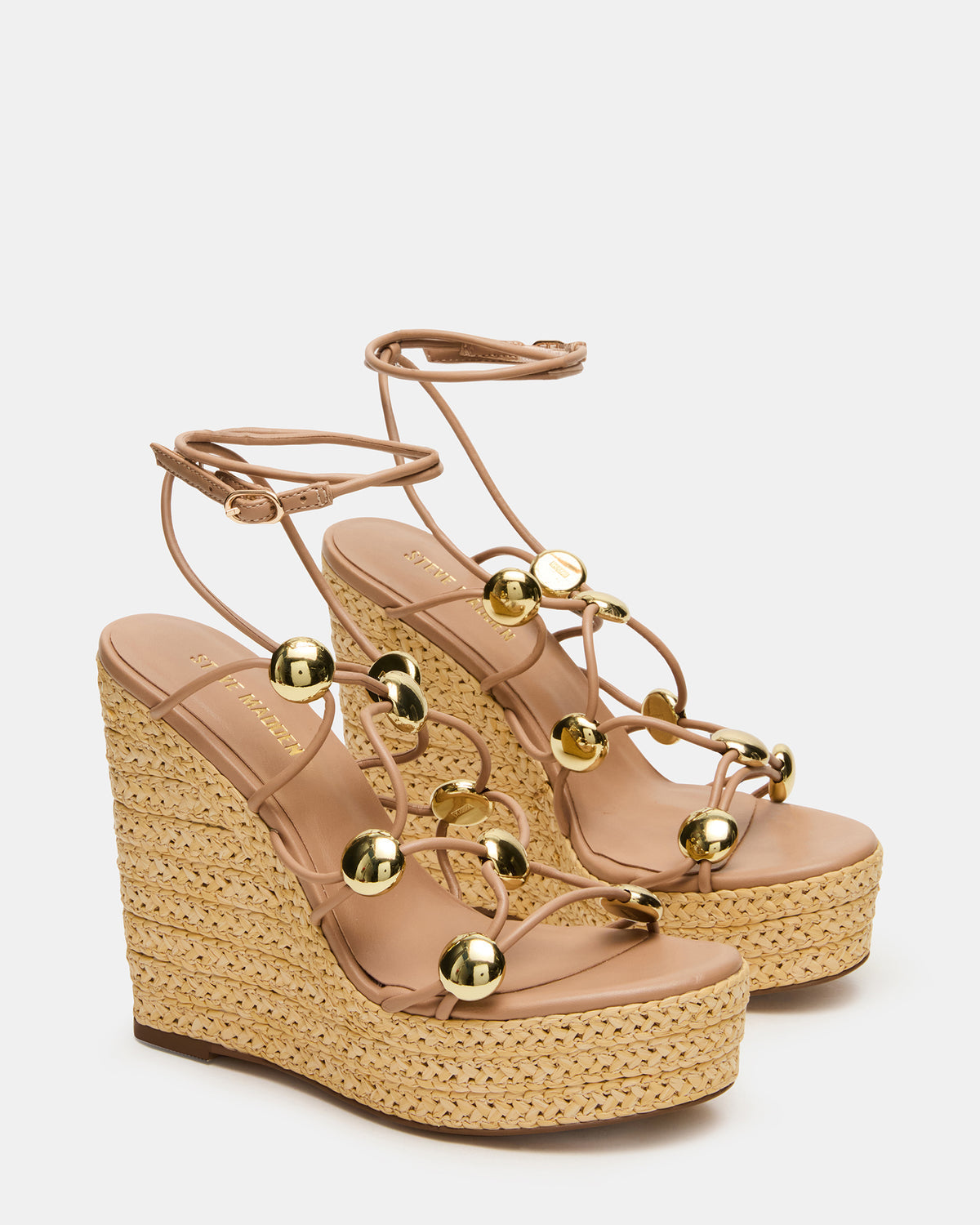 OAKLIE Natural Platform Strappy Wedge Women's Sandal | Steve Madden Deals