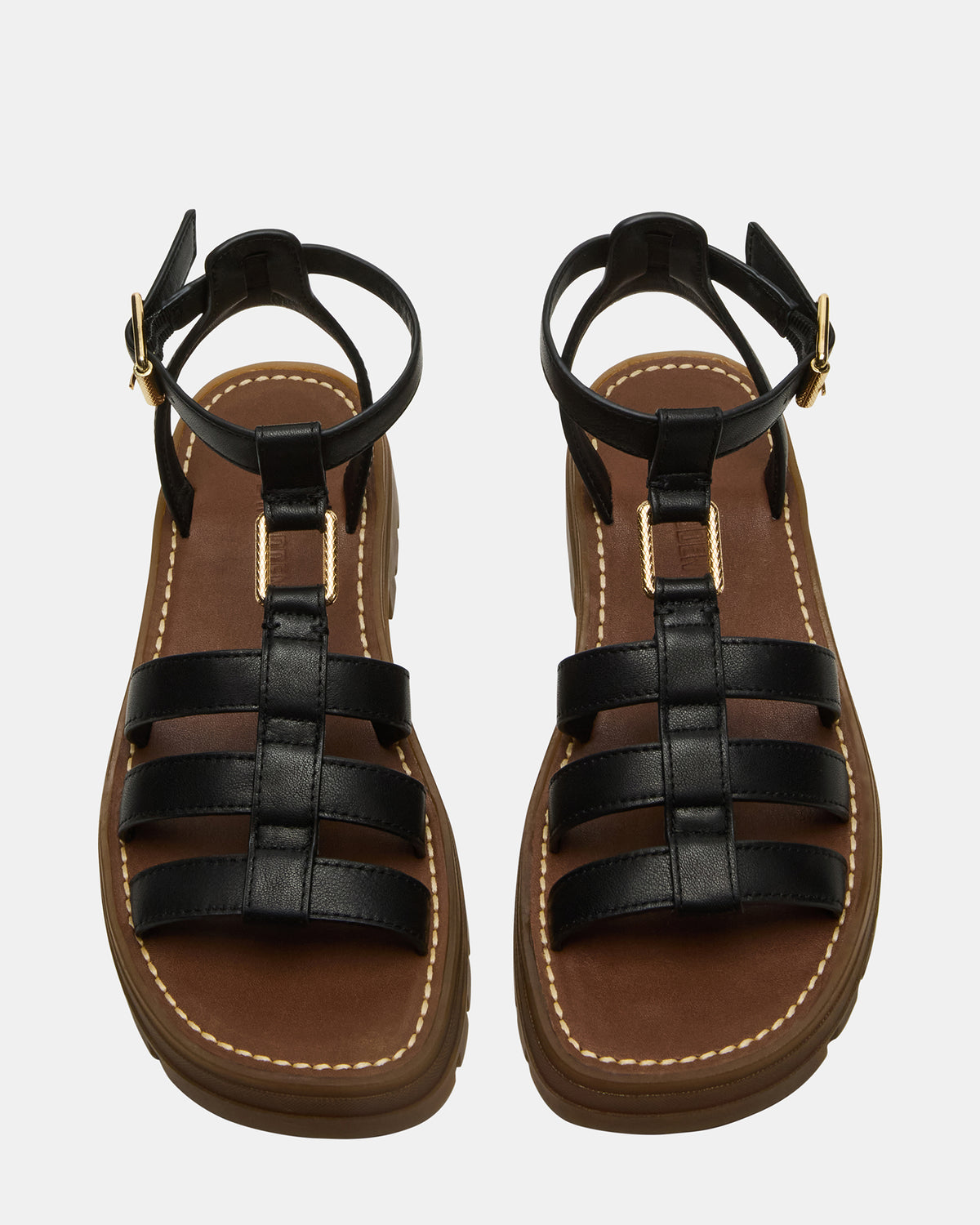JARELLI Black Leather Strappy Platform Women's Sandal | Steve Madden Trusted