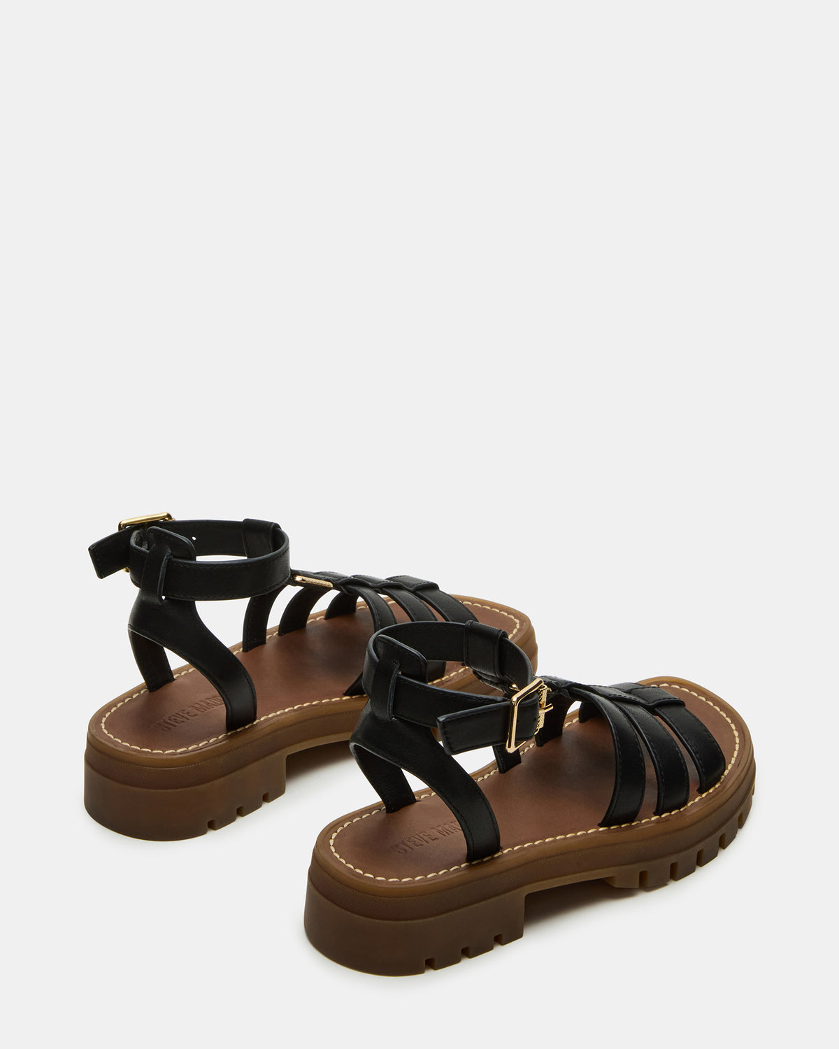 JARELLI Black Leather Strappy Platform Women's Sandal | Steve Madden Trusted