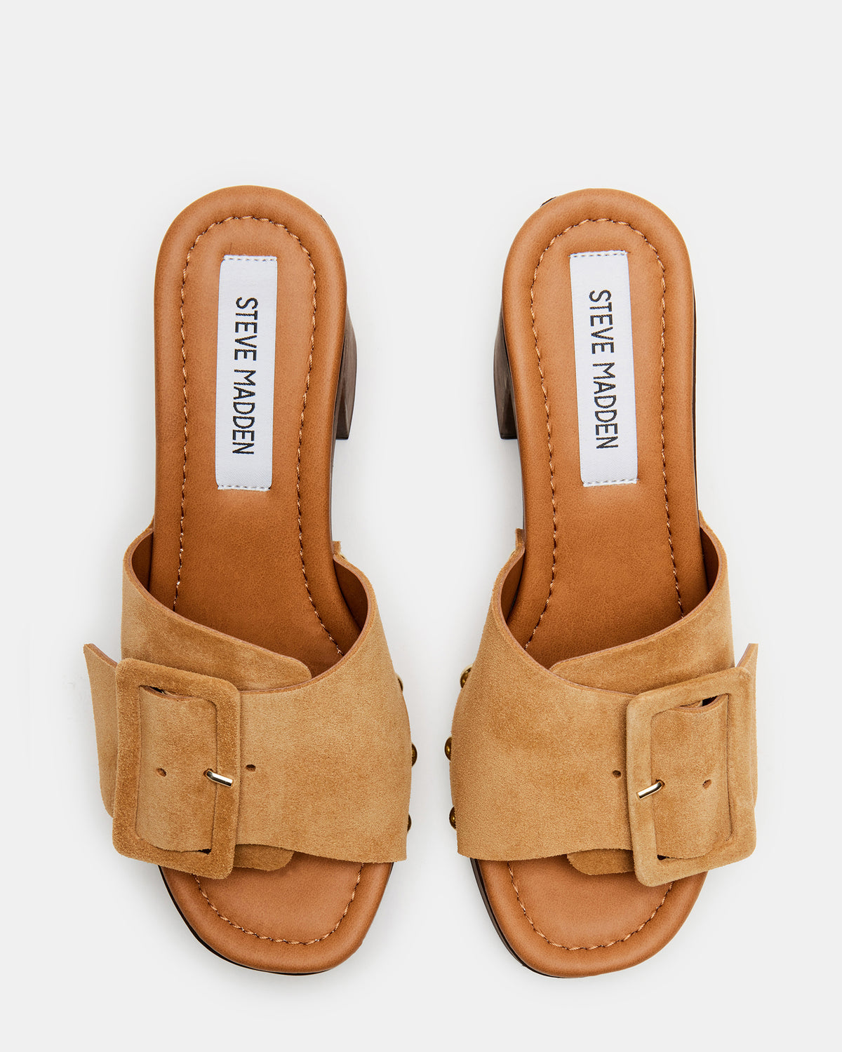 MARLENA Sand Suede Women's Wood Bottom Mule Platform Heel | Steve Madden Best Seller