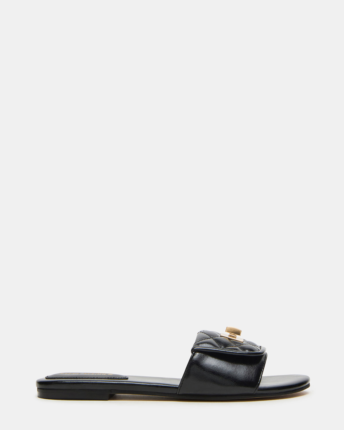 MORELAND Black Quilted Slide Women's Sandal | Steve Madden Discount