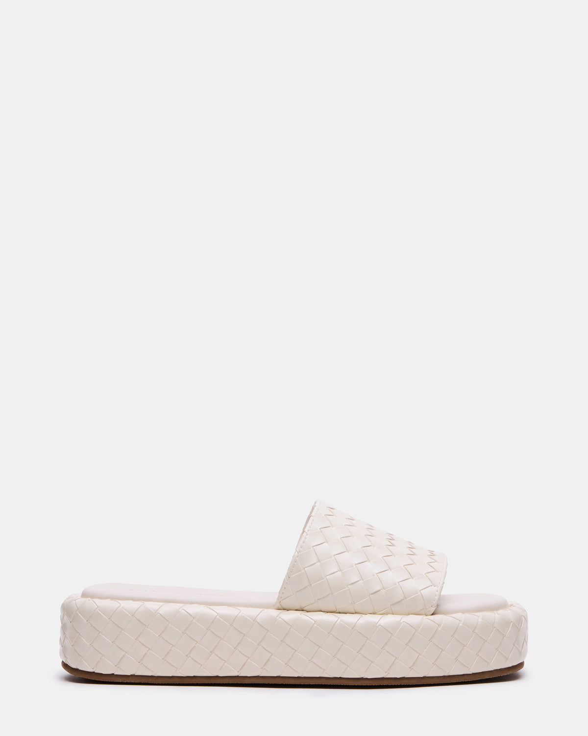 BEACHY Quilted Bone Platform Slide Women's Sandal | Steve Madden Smart Buy