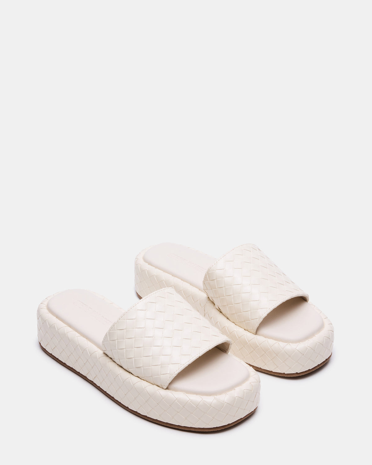 BEACHY Quilted Bone Platform Slide Women's Sandal | Steve Madden Smart Buy