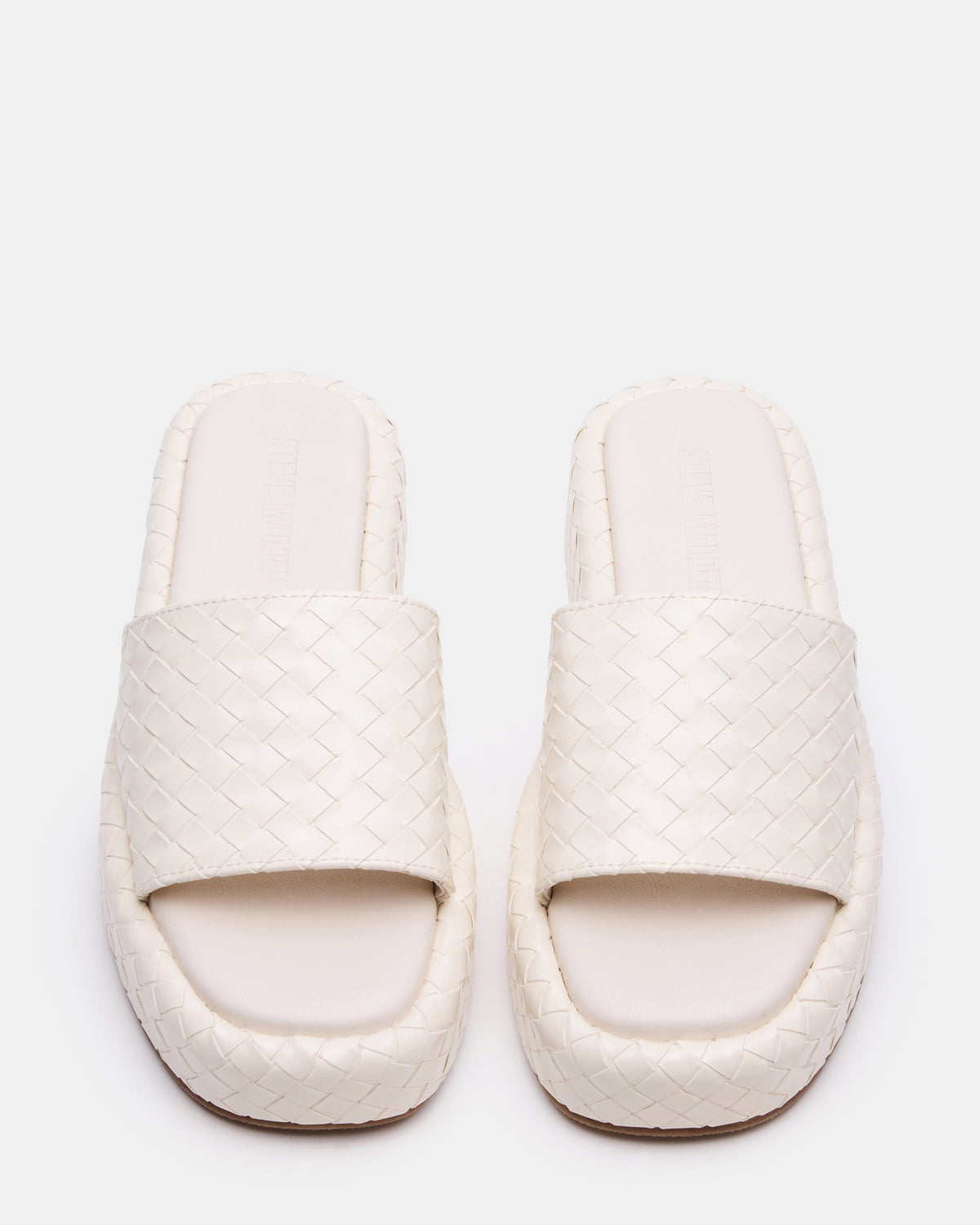 BEACHY Quilted Bone Platform Slide Women's Sandal | Steve Madden Smart Buy