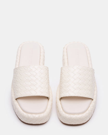 BEACHY Quilted Bone Platform Slide Women's Sandal | Steve Madden Smart Buy