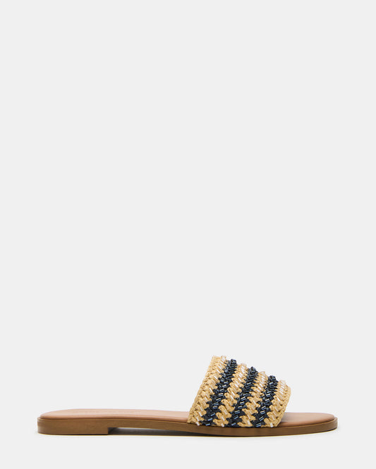 KOOPER Navy Multi Slide Sandal | Women's Sandals | Steve Madden Featured
