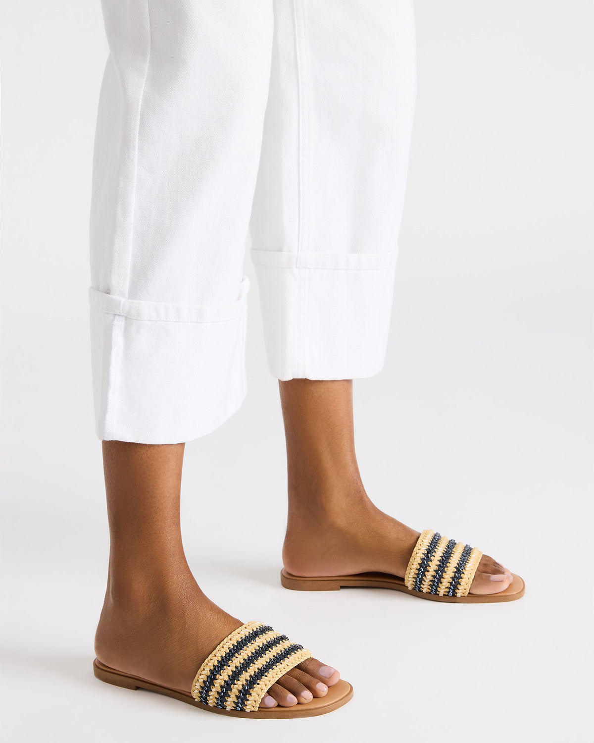 KOOPER Navy Multi Slide Sandal | Women's Sandals | Steve Madden Featured