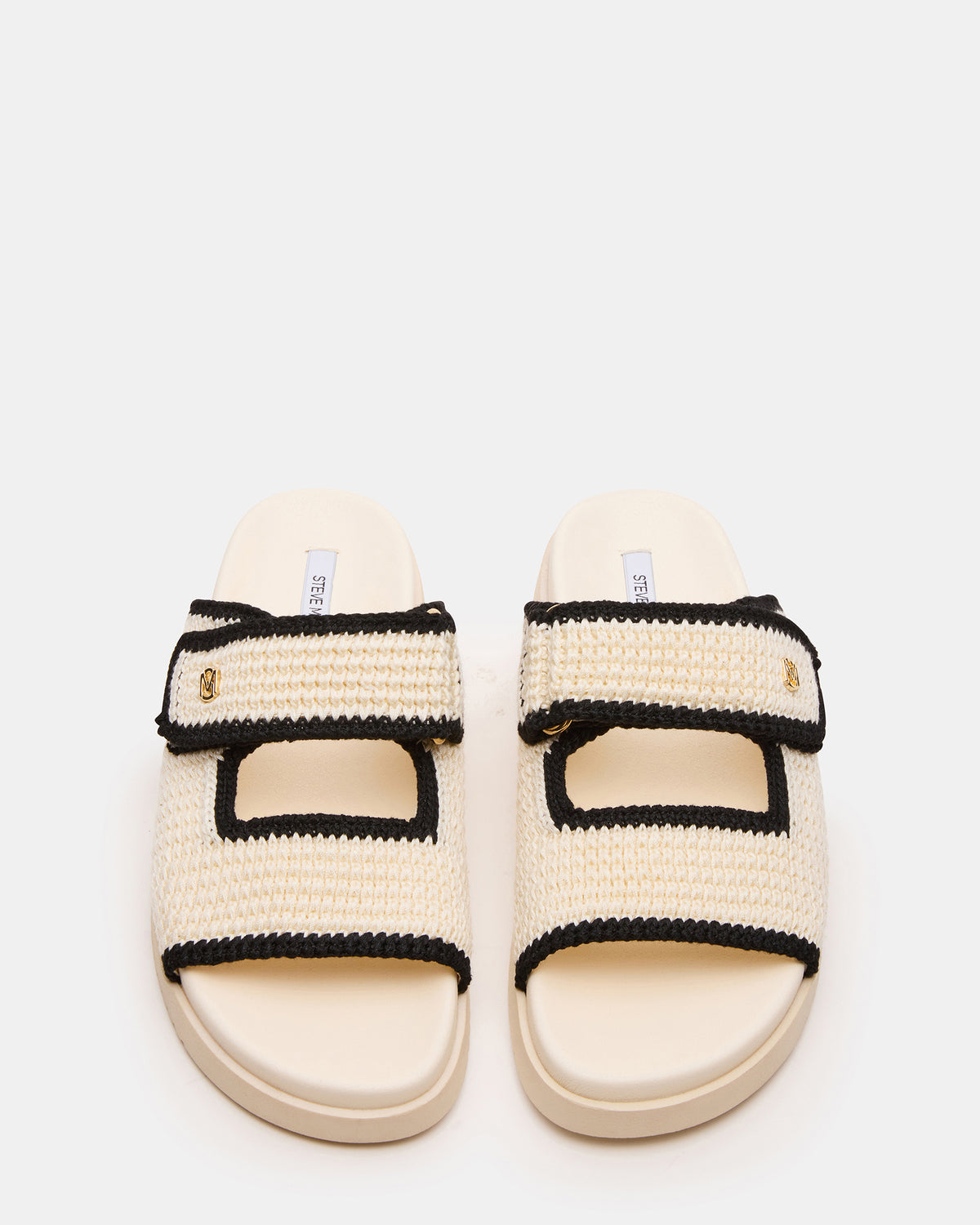 MAYSIE Cream Multi Woven Flatform Footbed Slide Women's Sandal | Steve Madden Trusted