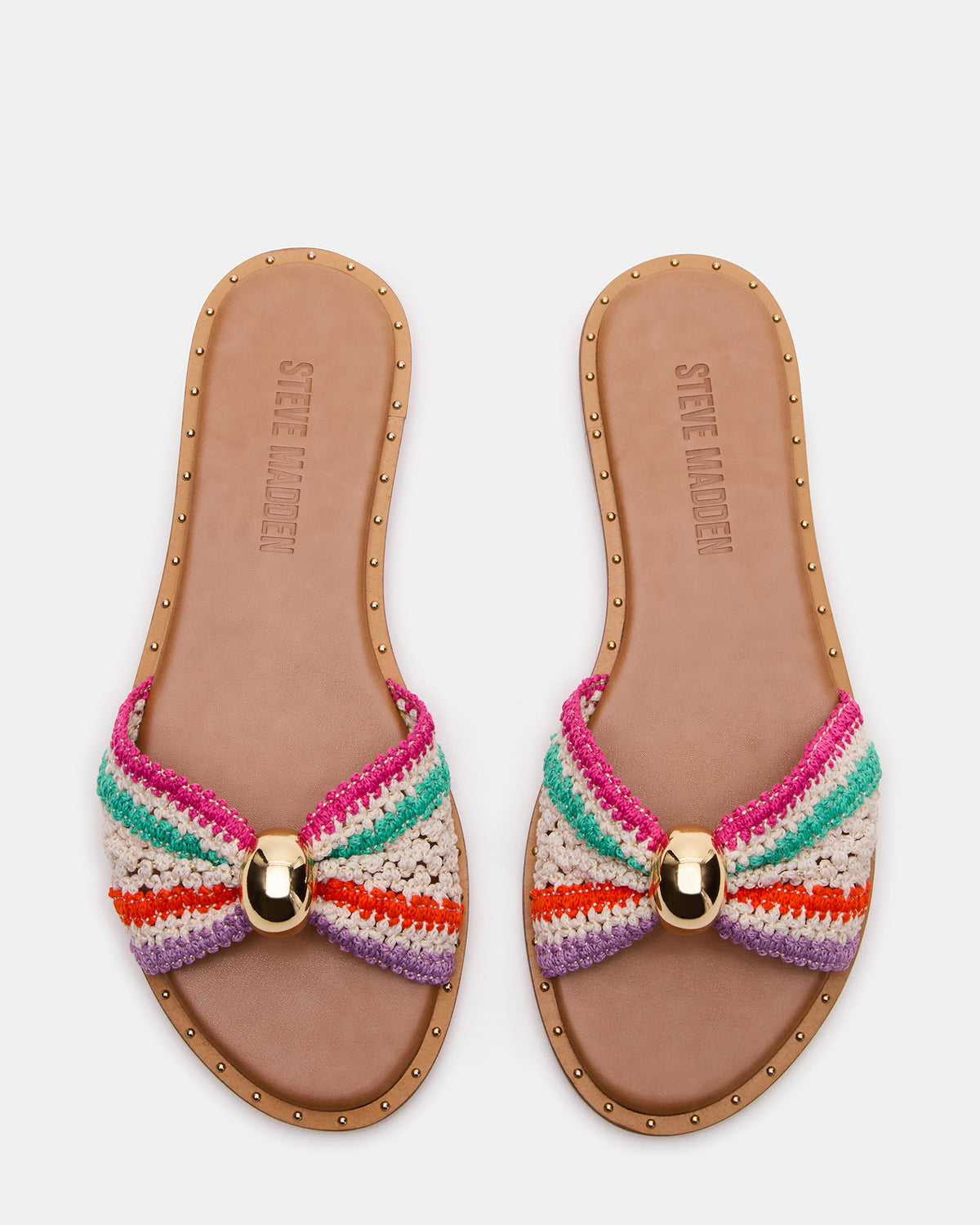 DIPSY Multi Raffia Slide Rounded Toe Women's Sandal | Steve Madden Discount