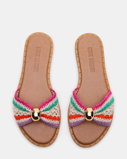 DIPSY Multi Raffia Slide Rounded Toe Women's Sandal | Steve Madden Discount