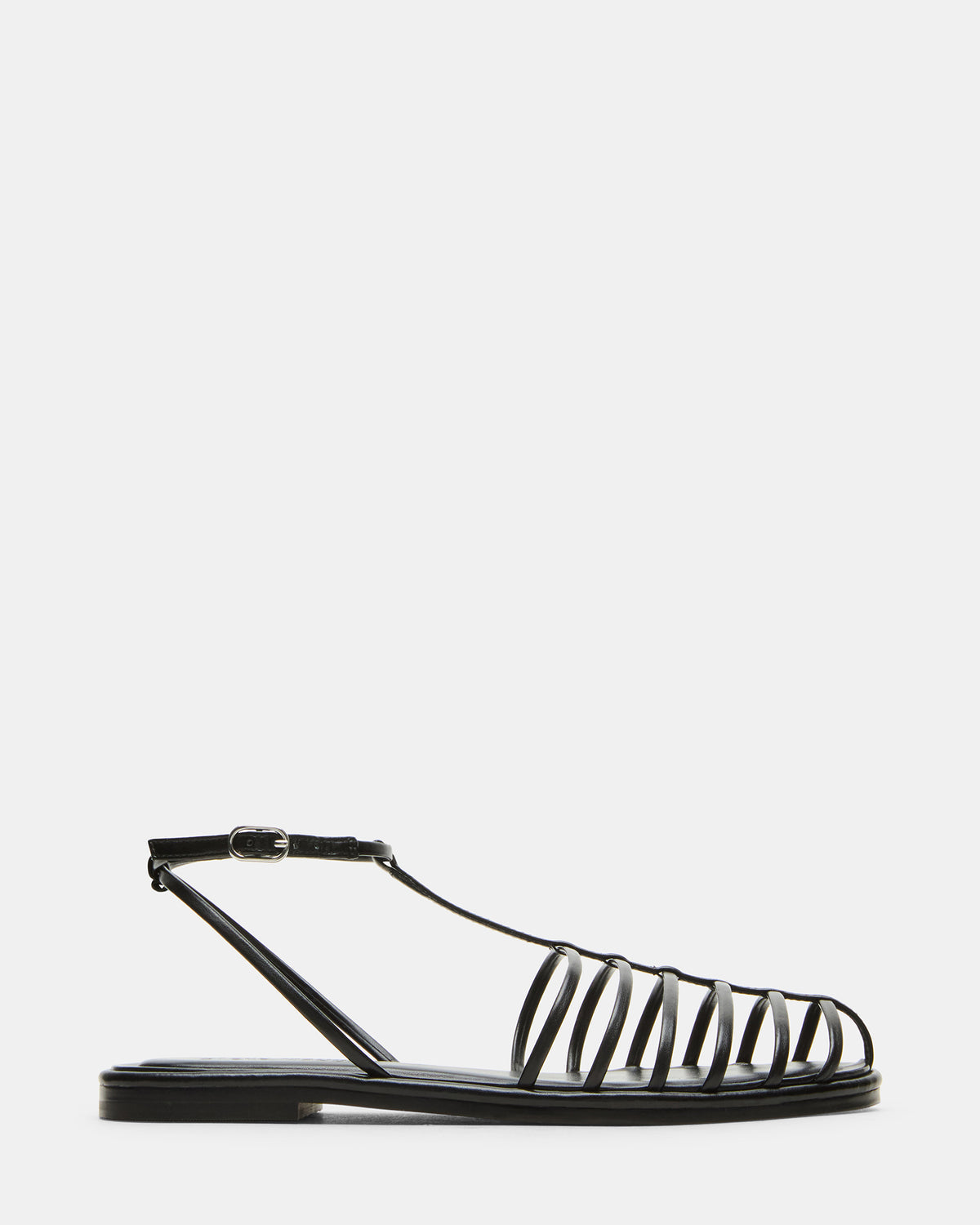 MARIN Black Flat Strappy Fisherman Women's Sandal | Steve Madden Trusted