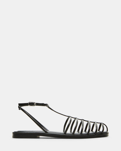 MARIN Black Flat Strappy Fisherman Women's Sandal | Steve Madden Trusted