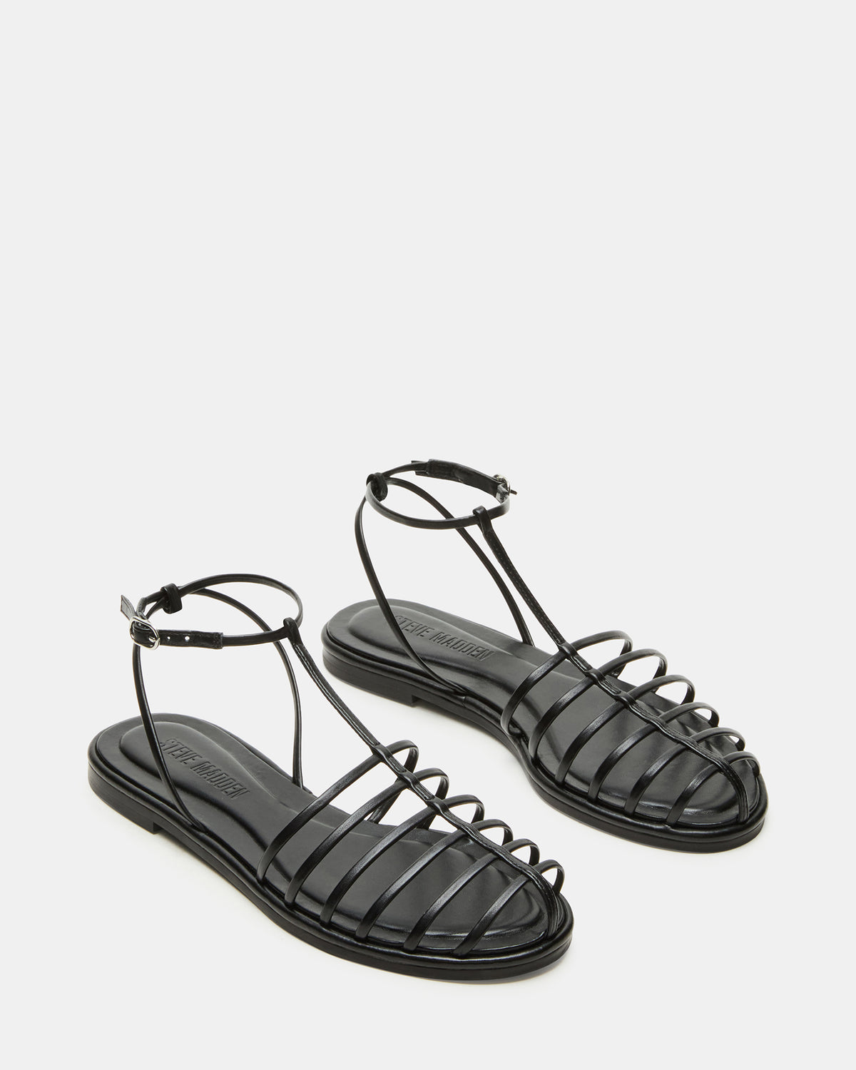 MARIN Black Flat Strappy Fisherman Women's Sandal | Steve Madden Trusted