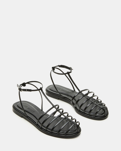 MARIN Black Flat Strappy Fisherman Women's Sandal | Steve Madden Trusted