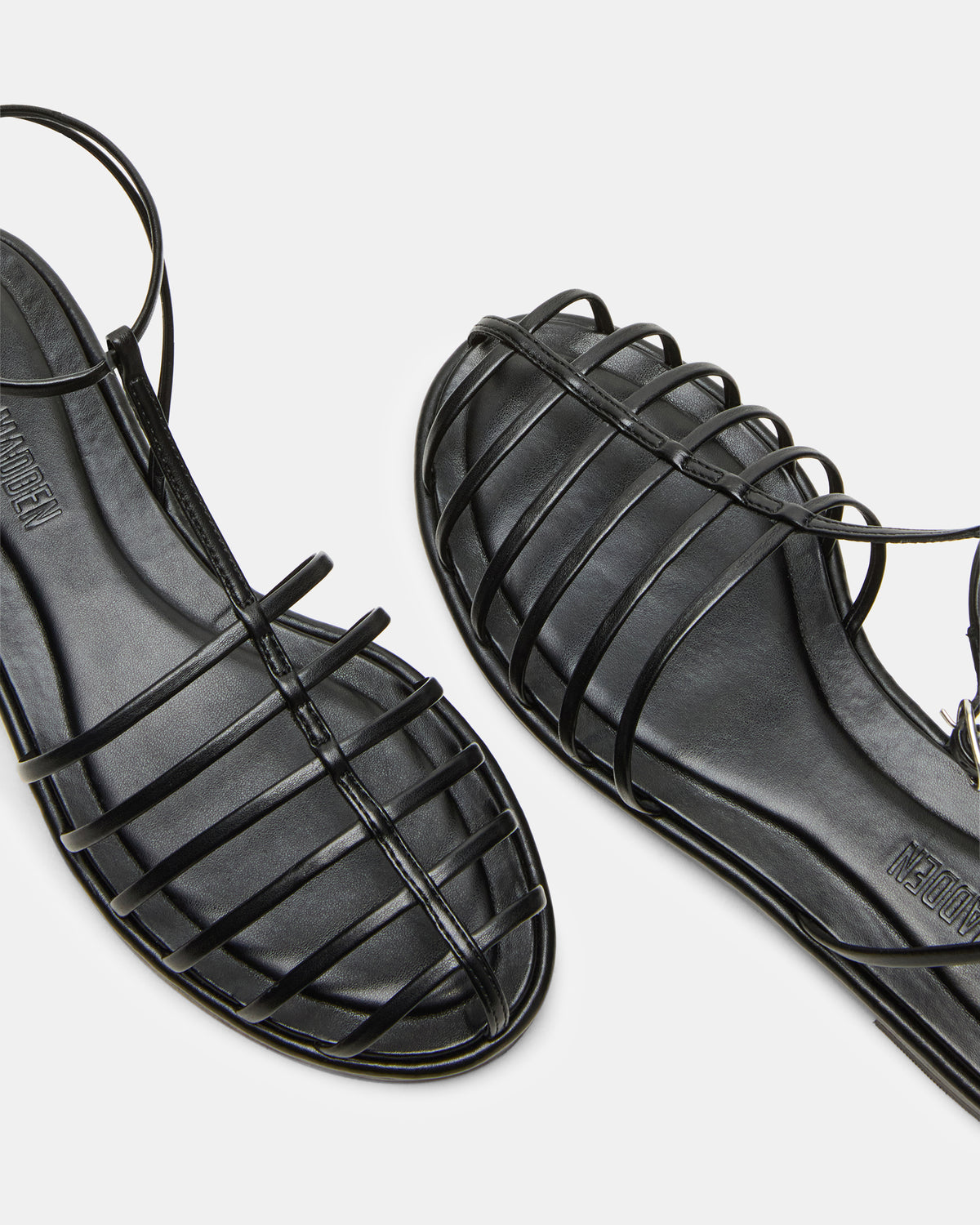 MARIN Black Flat Strappy Fisherman Women's Sandal | Steve Madden Trusted